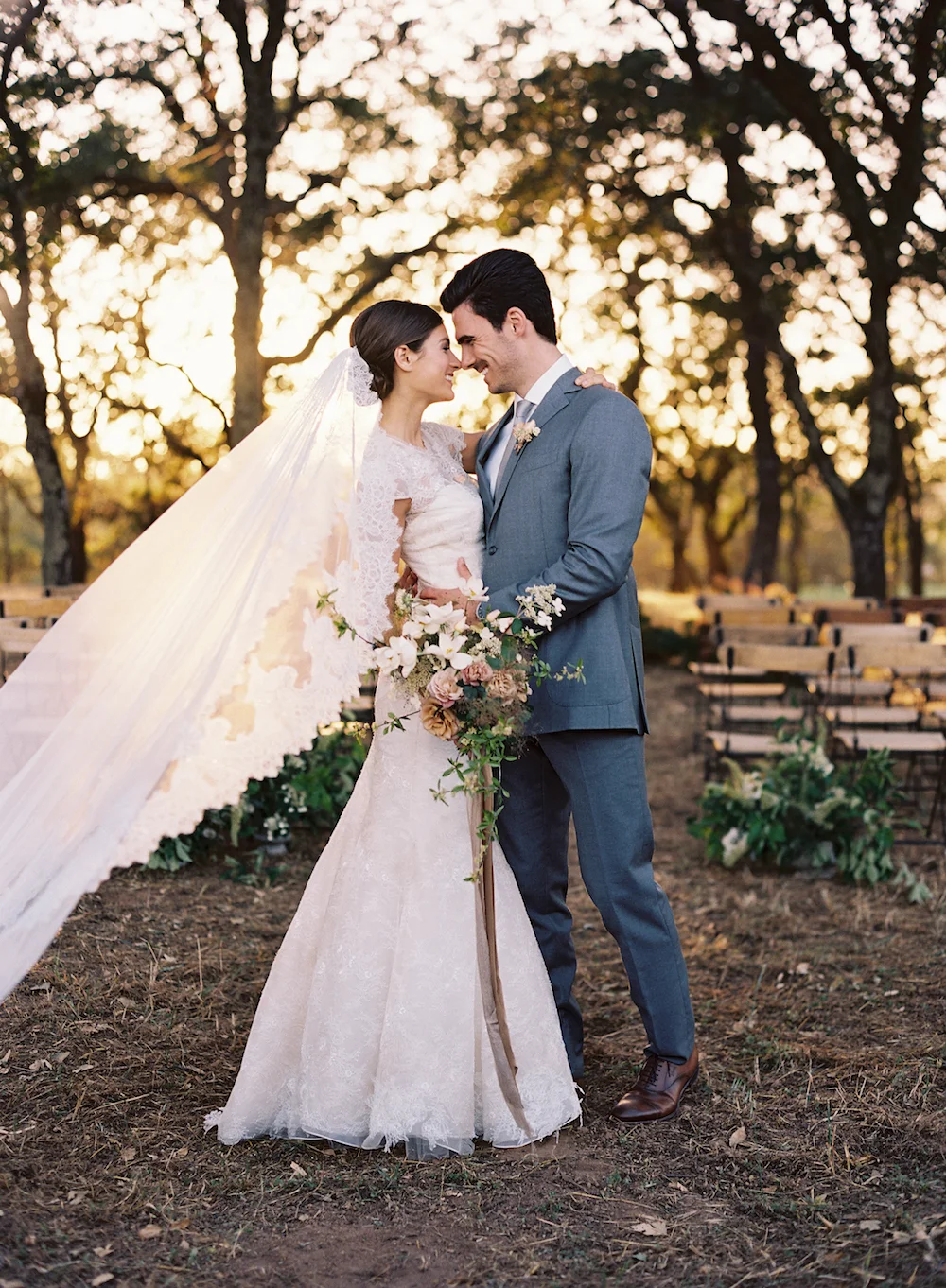 An intimate ceremony in the oak grove. Photo by Eric Kelley. Event Design by Jenny Schneider Events and Laurie Arons Special Events.