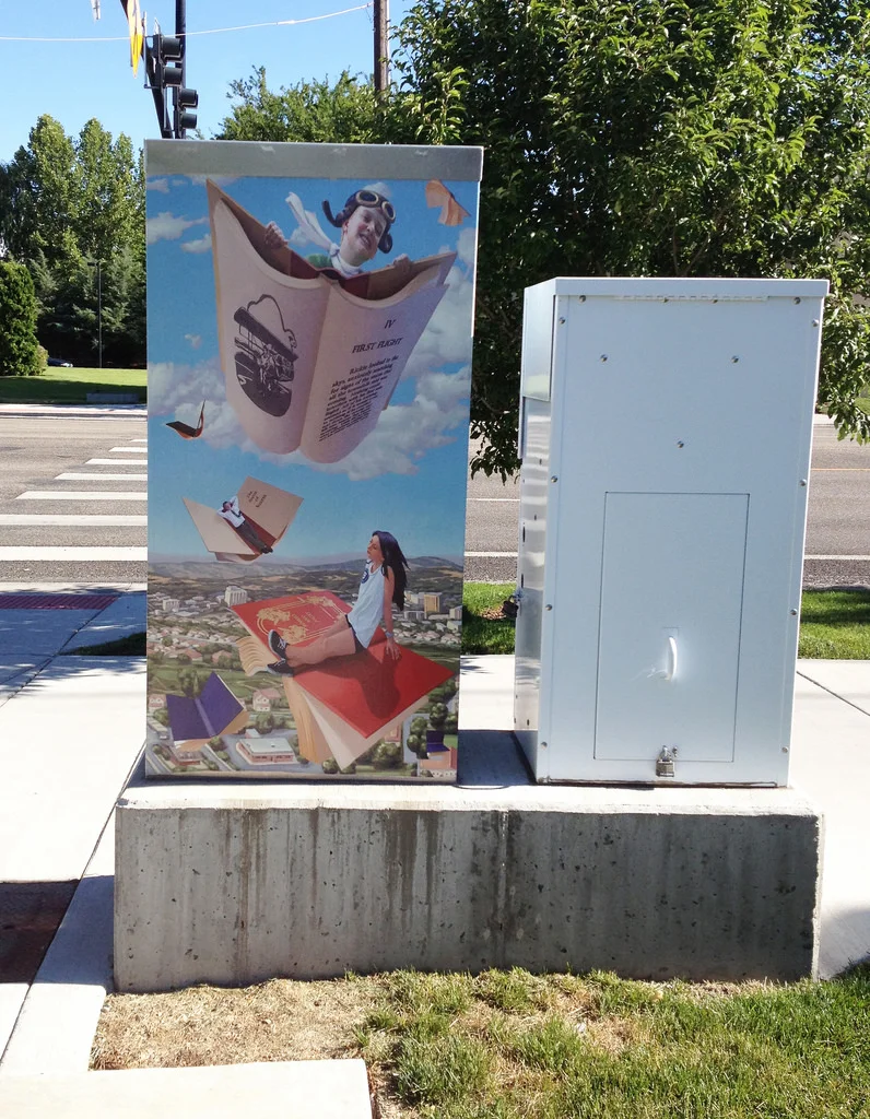ABOVE: An example of the Boise Traffic Box Art Collection. Image courtesy of Boise City Department of Arts & History.