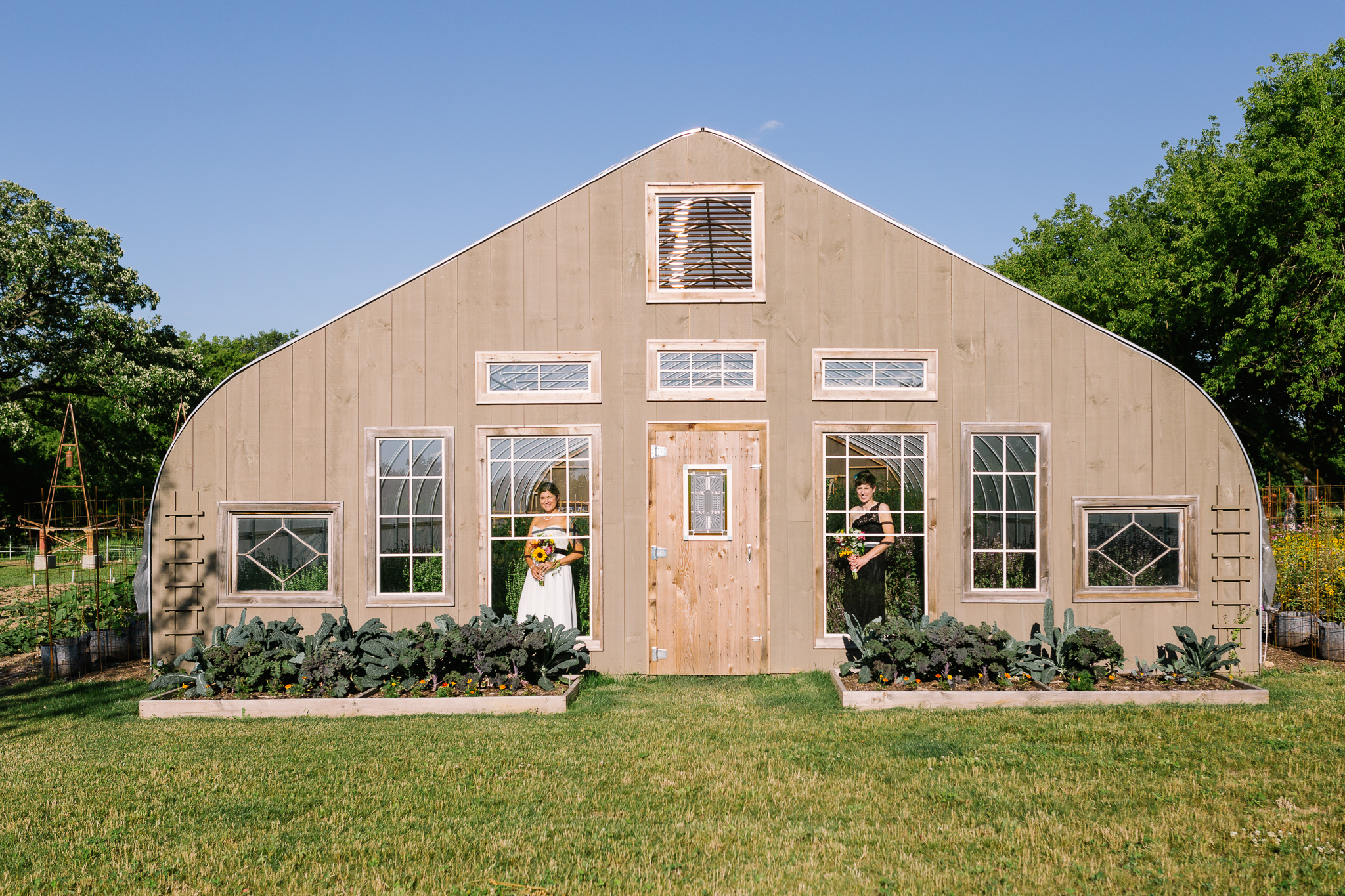 The farm's architectural hoop house is a beautiful backdrop. Image by Lidia Sharapova