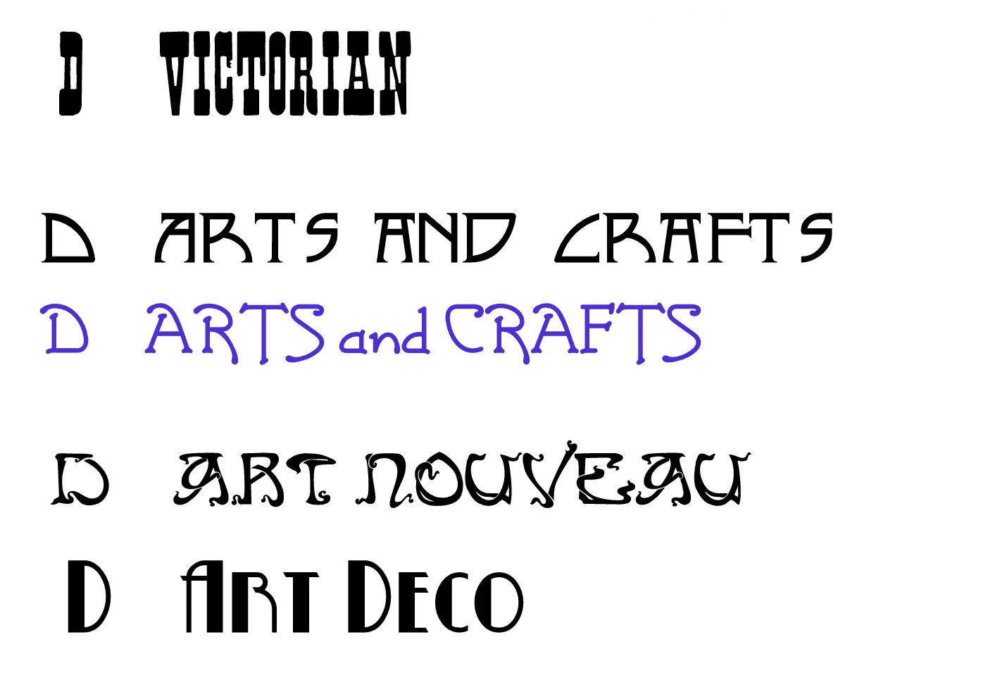 Sample fonts