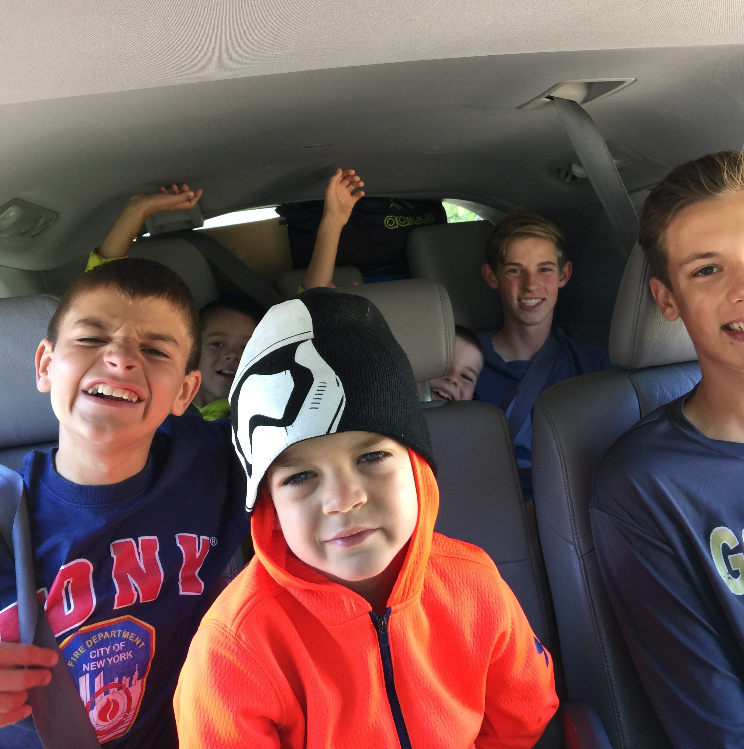 Cousin fun in the van!