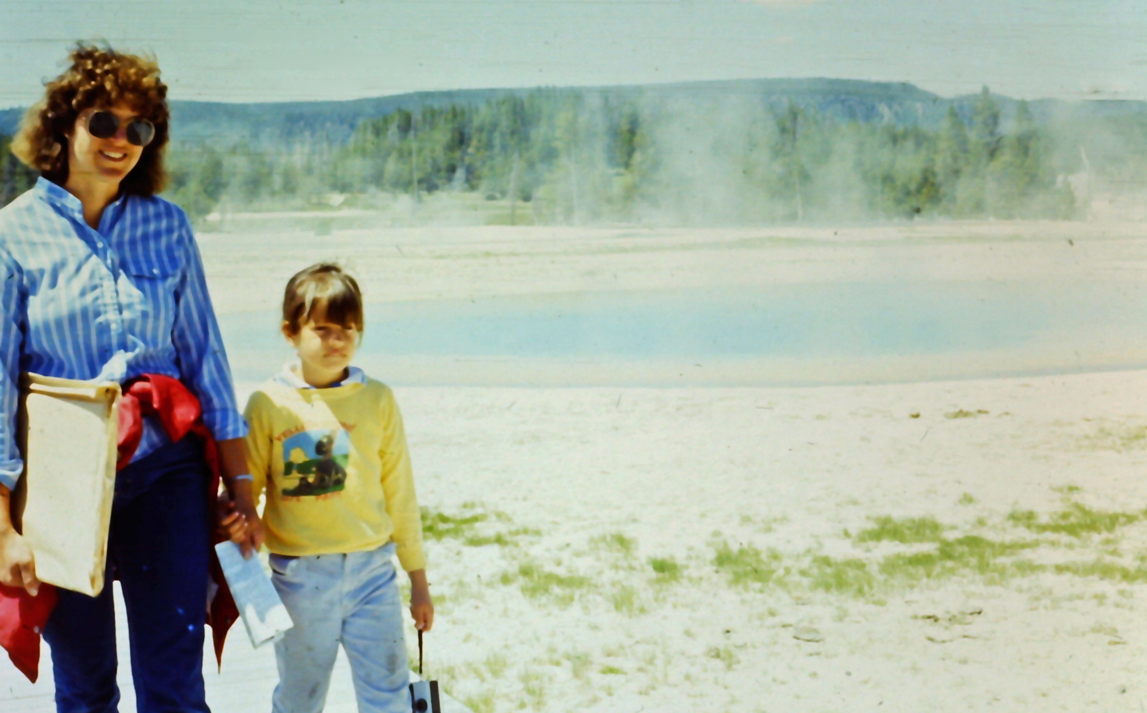 Laurie & April - Upper Geyser Basin - YNP - 1986 (note the Yellowstone sweatshirt. You'll see it again in 2017)