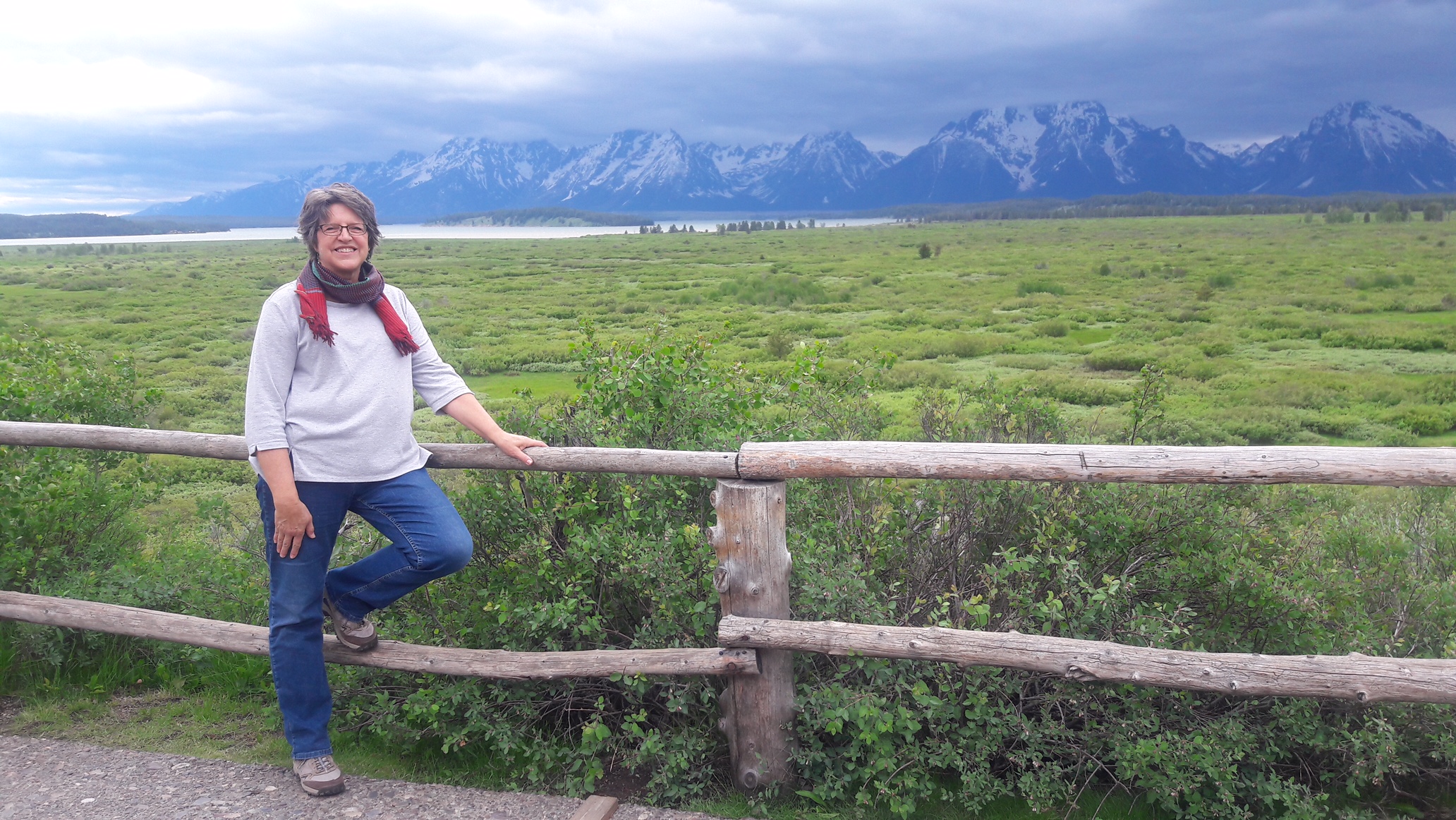 Standing in front of Mr. Rockefeller's view - Jackson Lake Lodge - GTNP