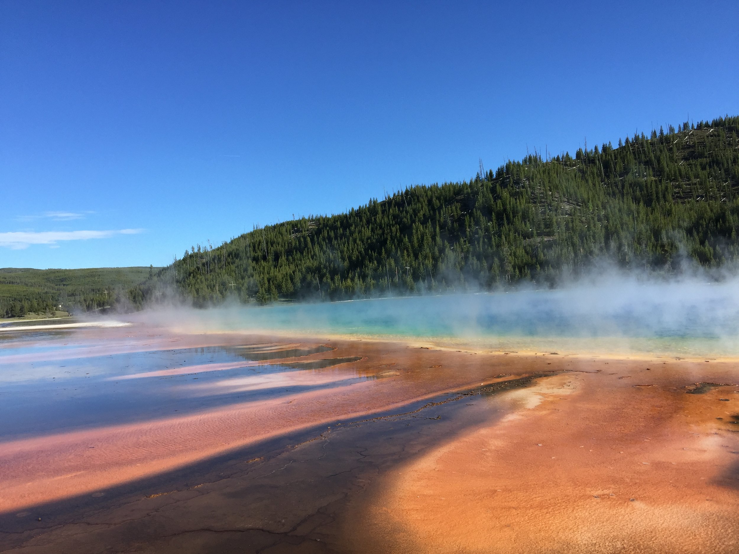 Grand Prismatic Spring photo doesn't do justice to it's size. Midway Geyser Basin - YNP