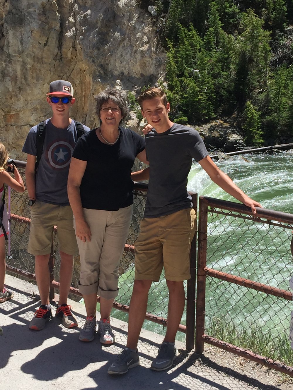  Happy to be here with these wonderful young men.&nbsp; Brink of Lower Falls - YNP 