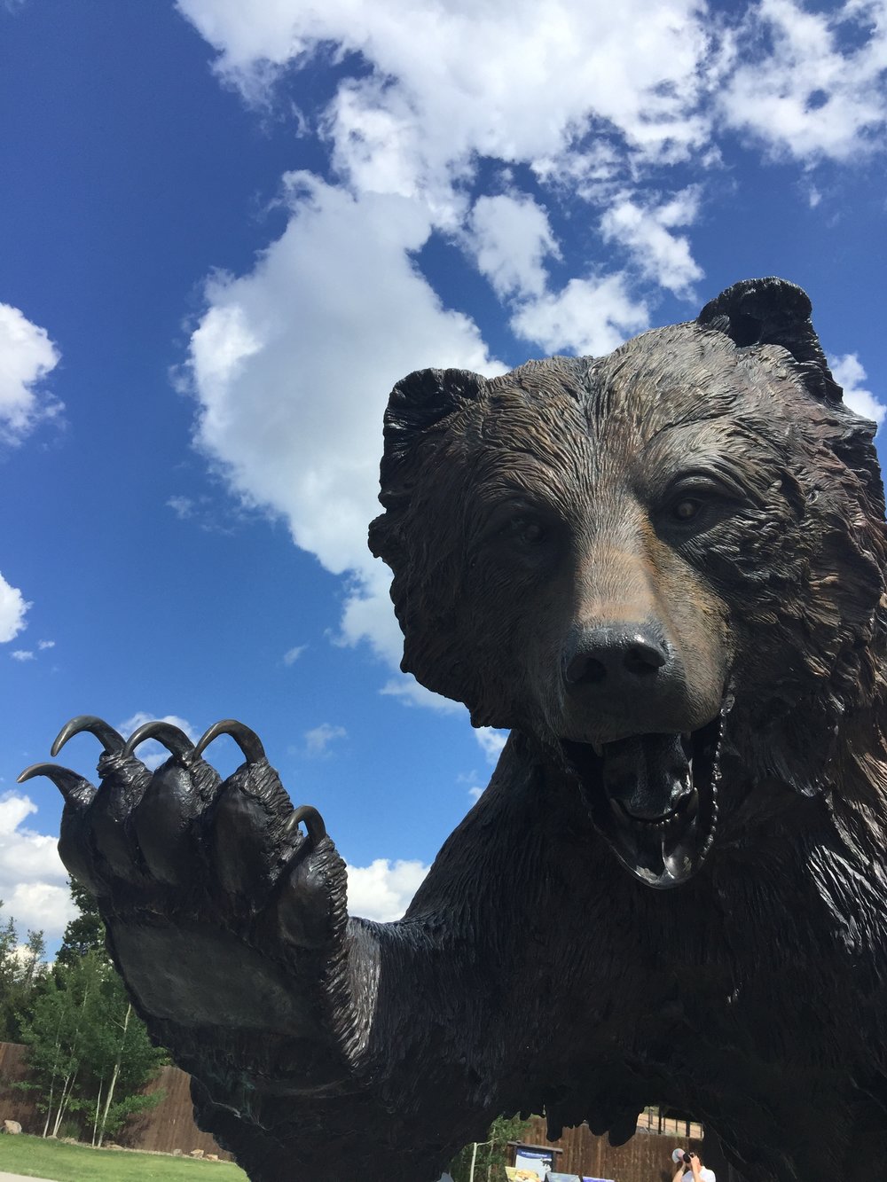  One of many beautiful life-sized animal sculptures in West Yellowstone.&nbsp; This one's at the Grizzly and Wolf Discovery Center. 