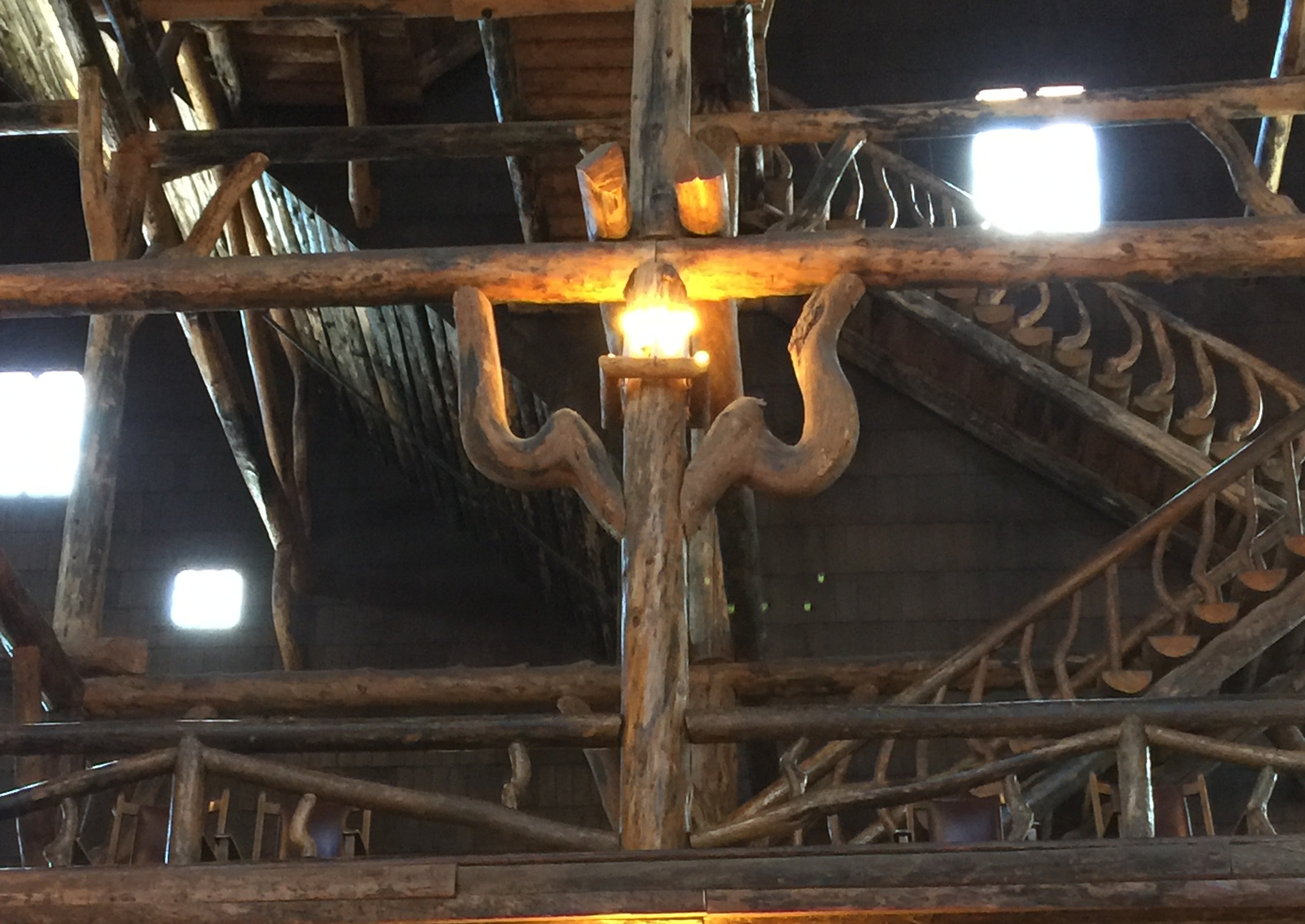 Beam support in Old Faithful Inn. One of hundreds, and they all match. YNP