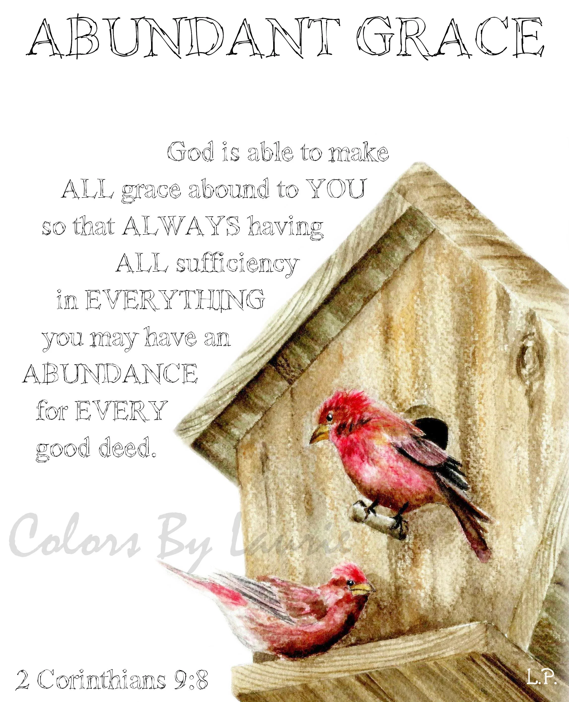 2 CORINTHIANS 9:8 - SIZE: 8 X 10