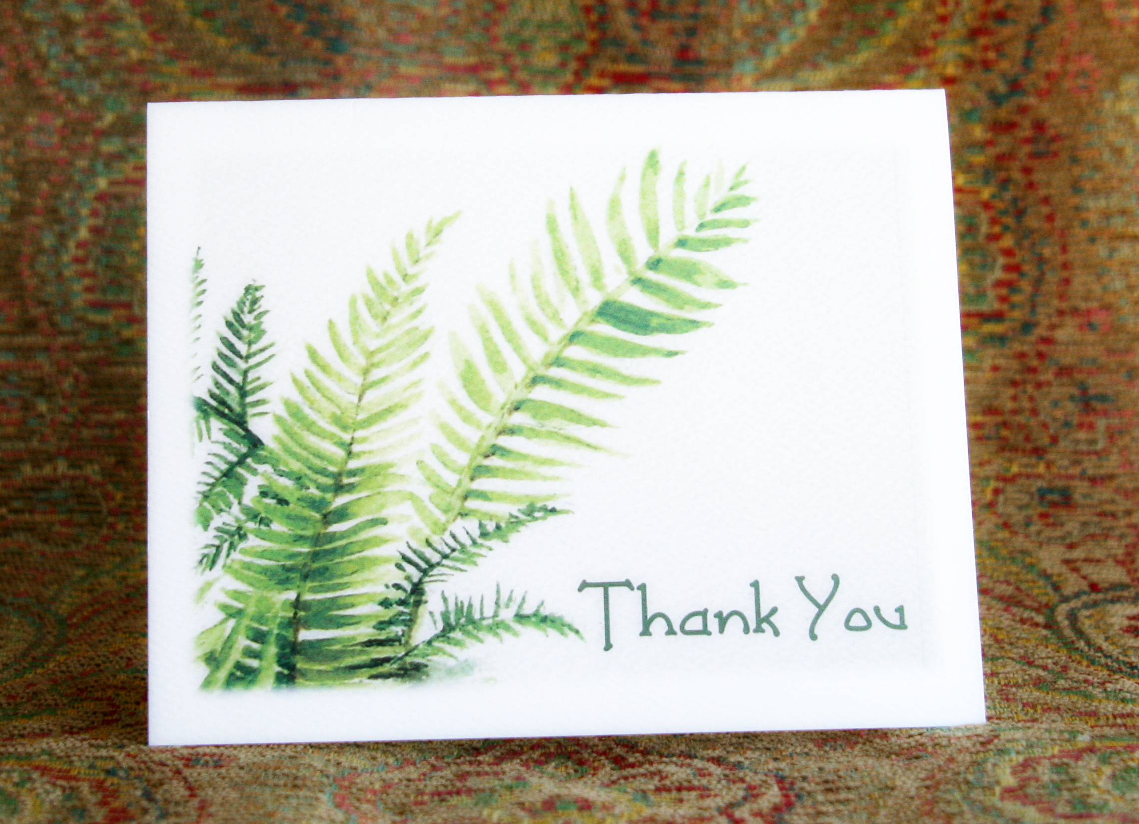 FERN THANK YOU - 8 Cards - Blank inside