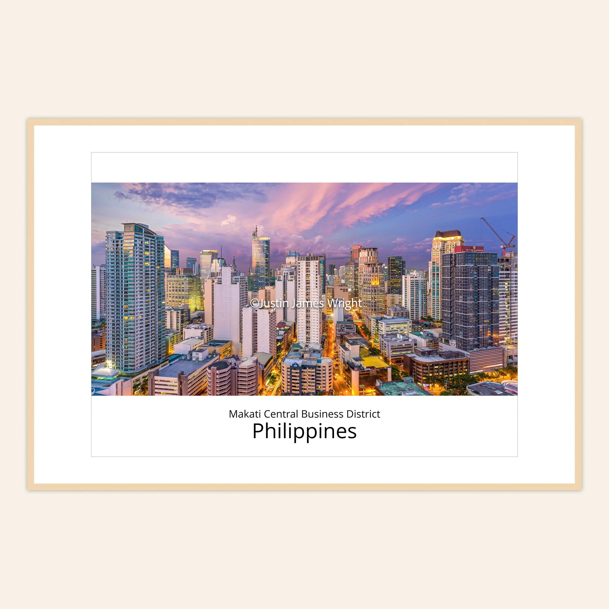A framed fine art photography print of Makati Central Business District, City of Makati, Philippines