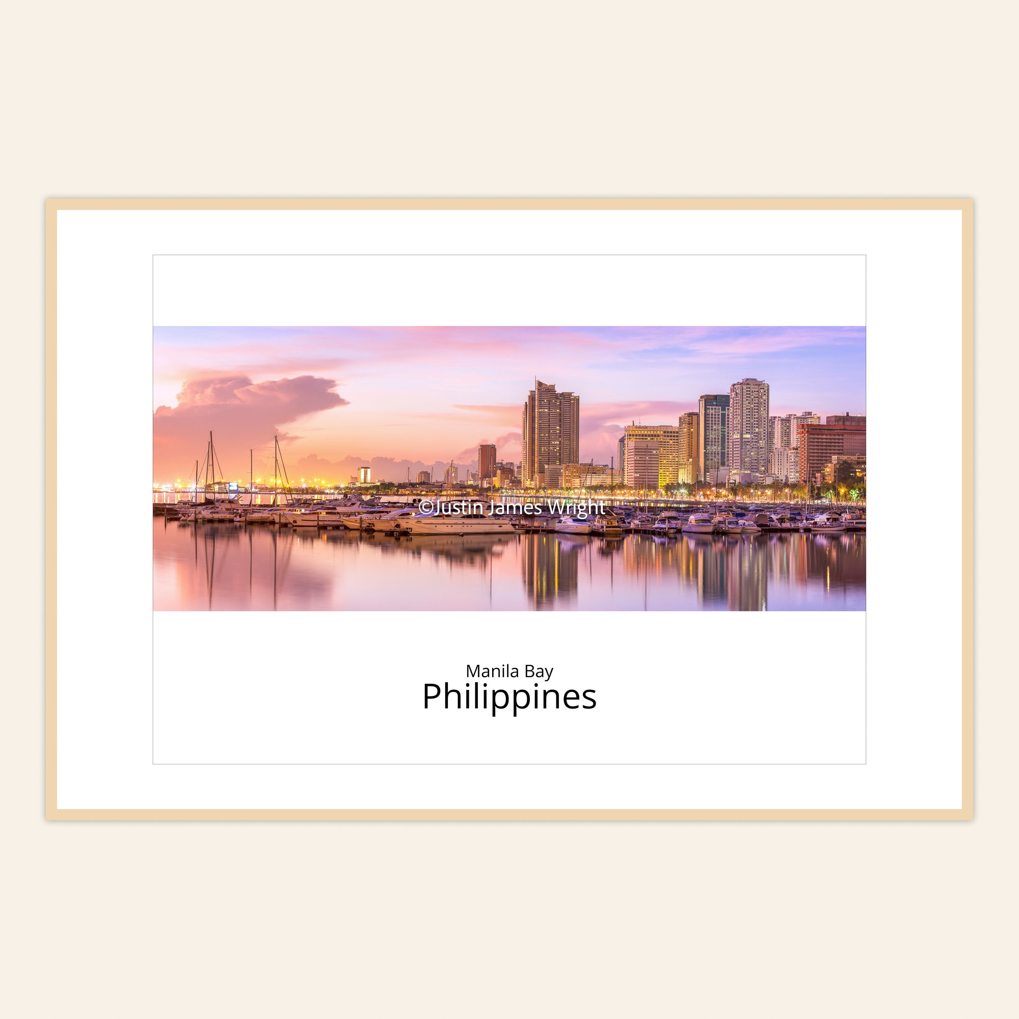 A framed fine art photography print of Manila Bay, Philippines