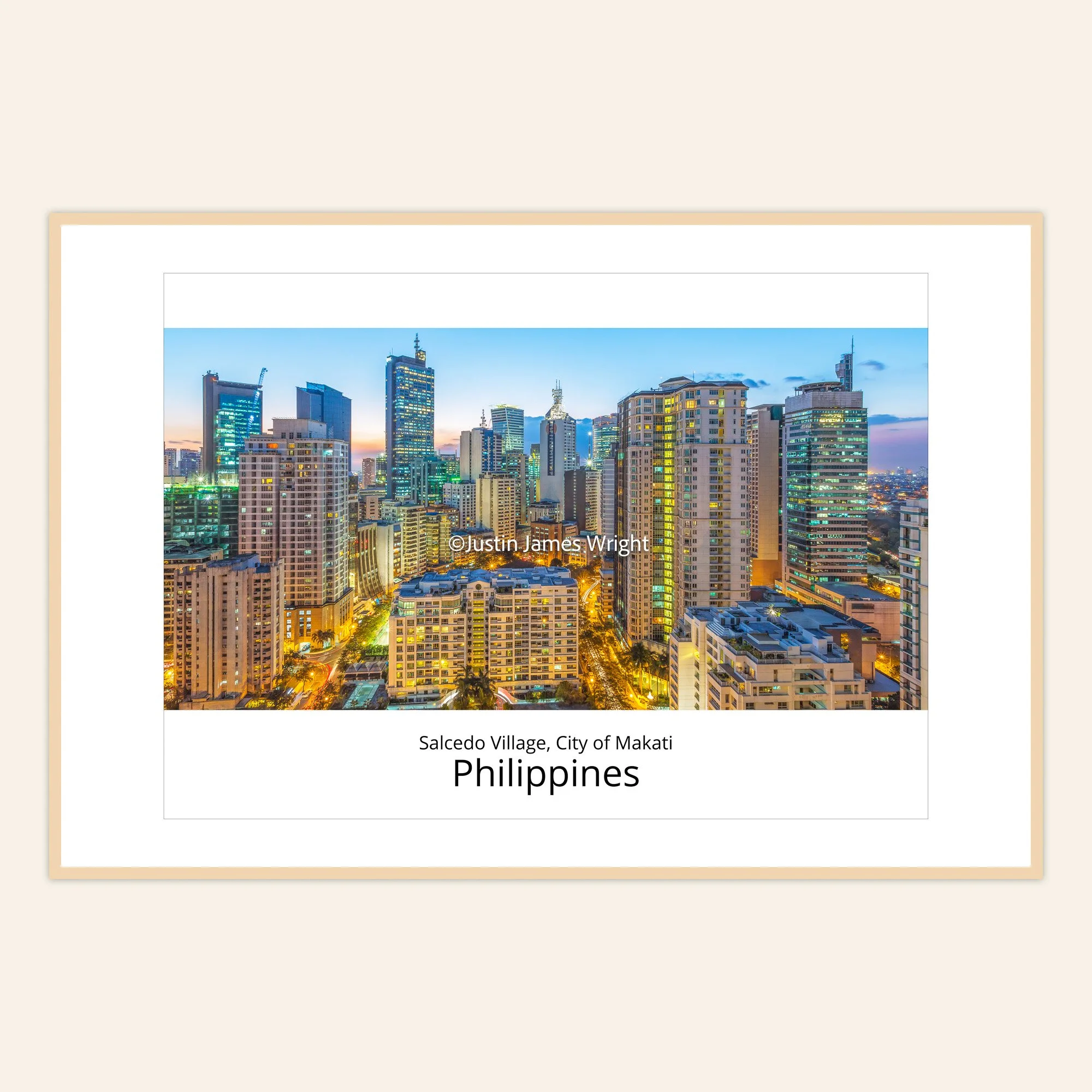 A framed fine art photography print of Salcedo Village, City of Makati, Philippines