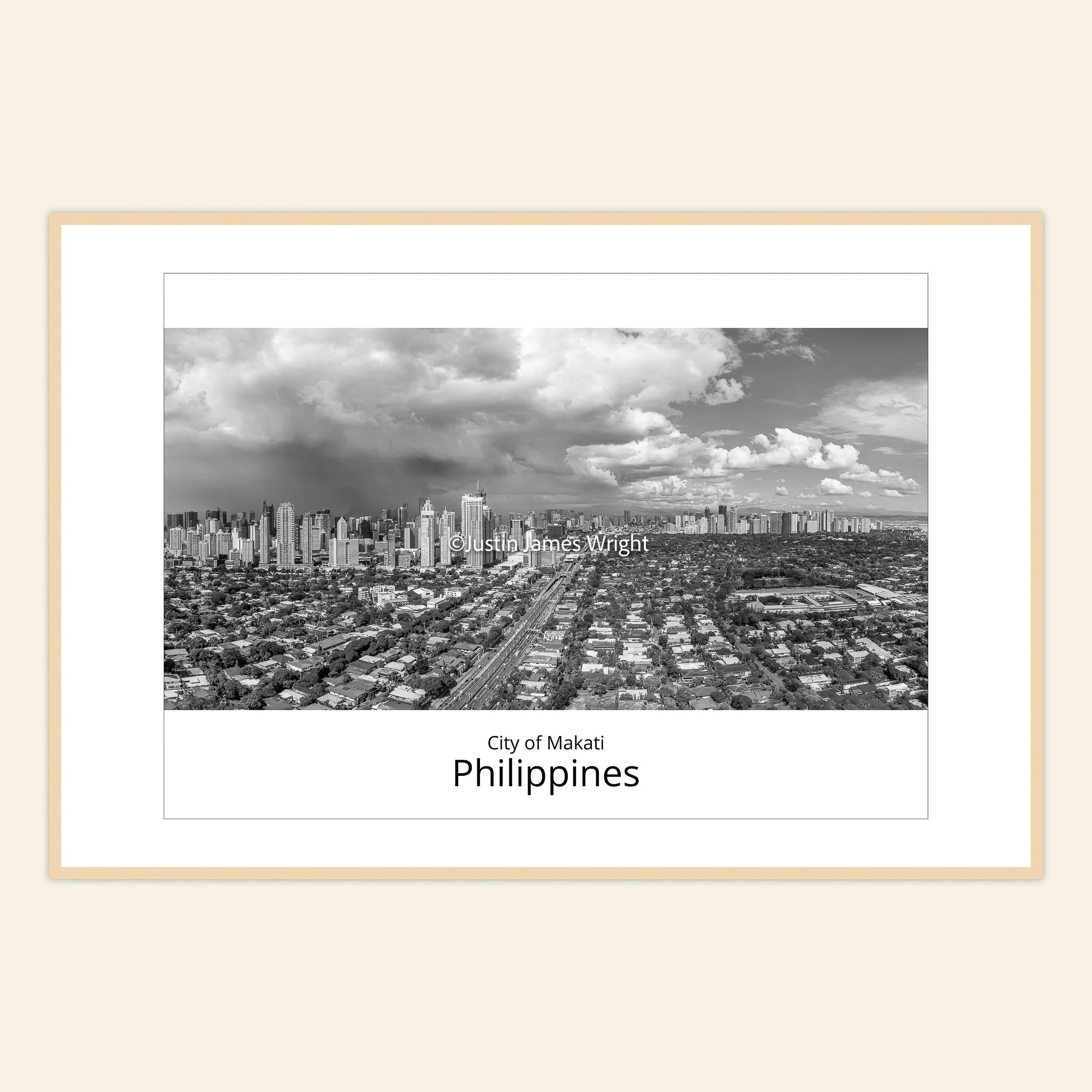 A framed fine art photography print of Makati City, Metro Manila, Philippines