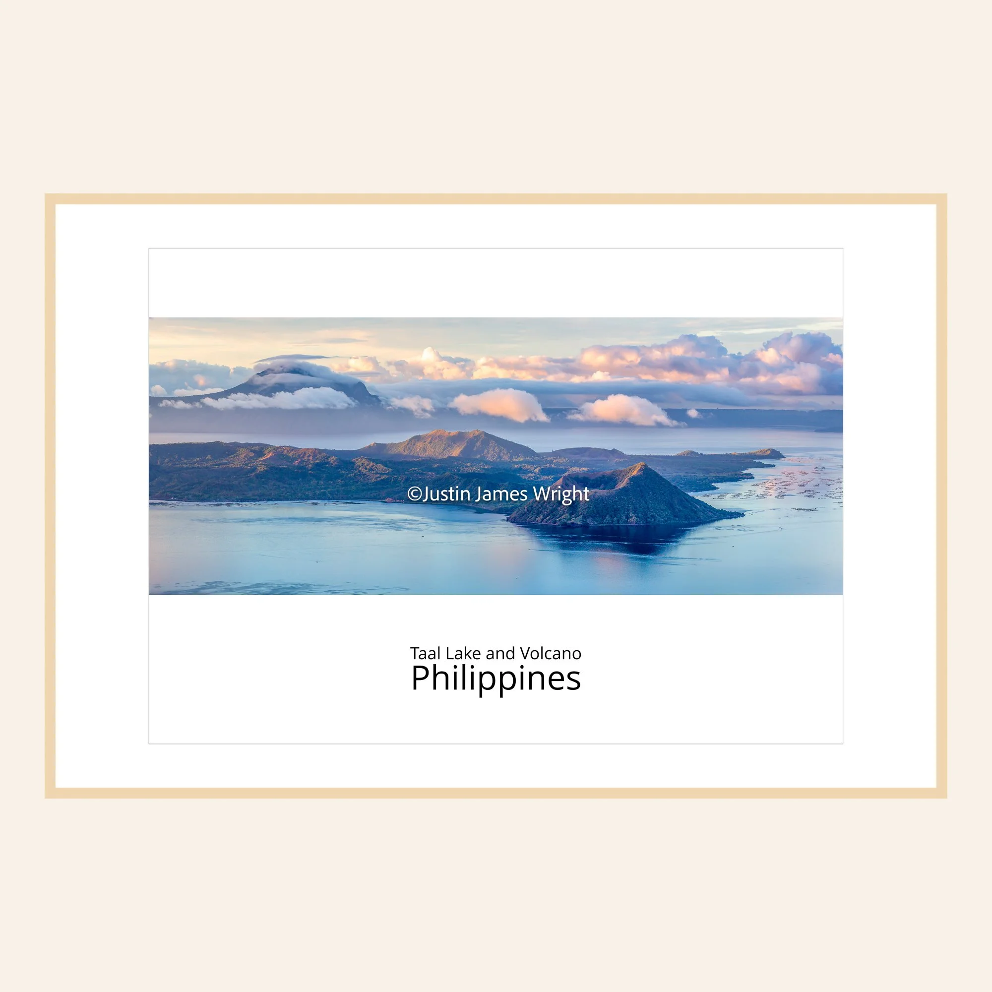A framed fine art photography print of Taal Lake and Volcano, Philippines