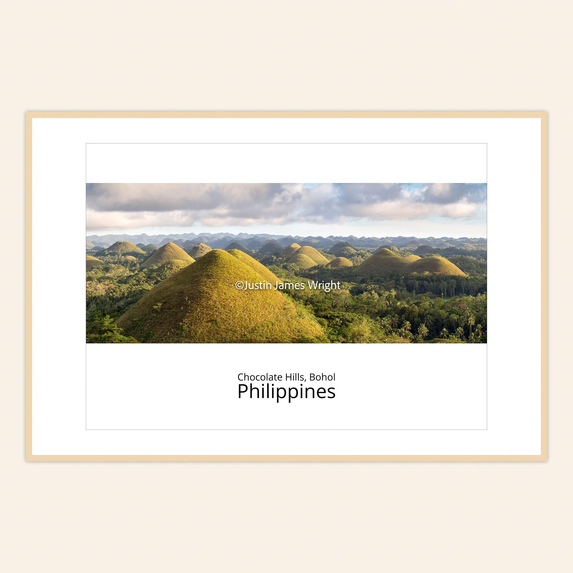 A framed fine art photography print of the Chocolate Hills, Bohol, Philippines