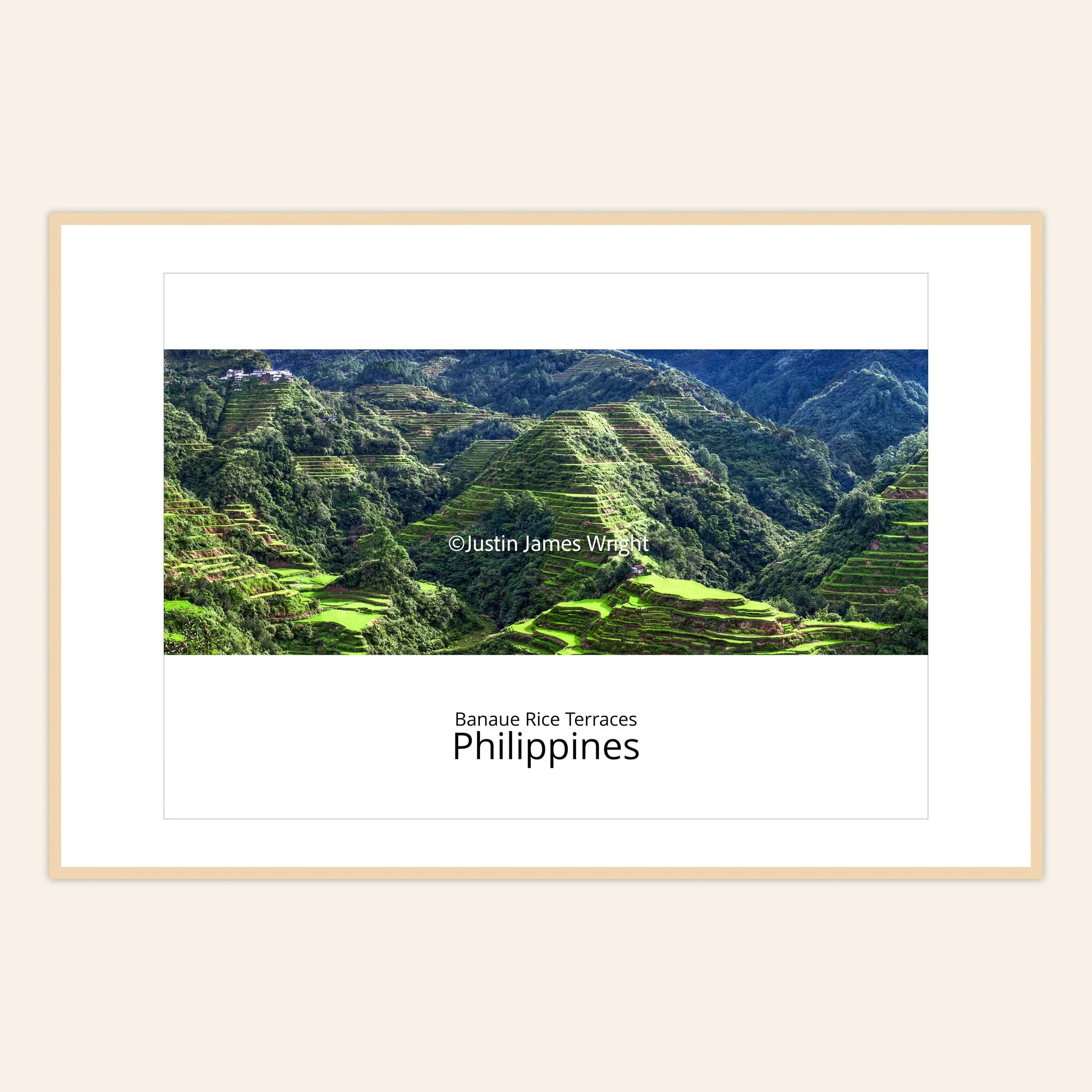A framed fine art photography print of Banaue Rice Terraces, Ifugao, Philippines, a UNESCO World Heritage Site.