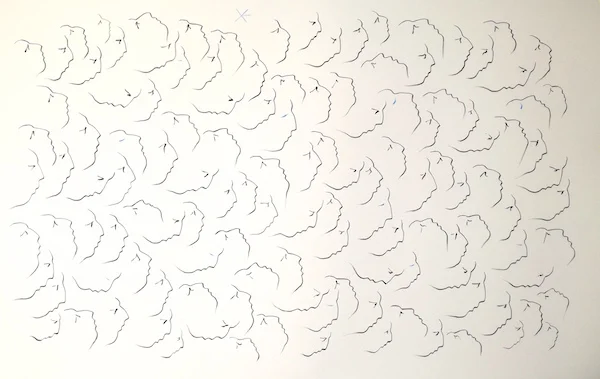 Airwan Groove, Foule, mine de plomb, 65x100
