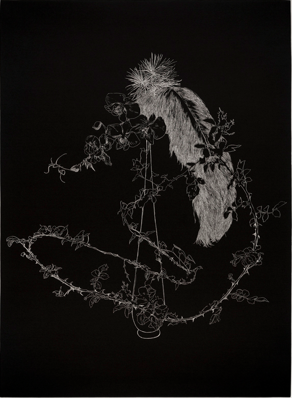  Anne-Laure Sacriste, serie Ikebana, etching, ed Urdla 