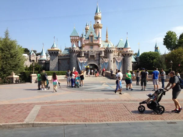 Sleeping Beauty Castle at Disneyland. Crowded? Hardly.