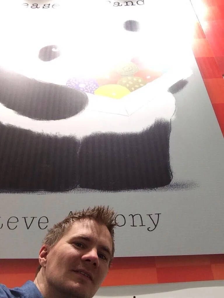 An obligatory selfie with Mr Panda.