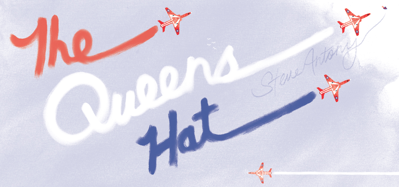 One of 10 things I drew that happened OUTSIDE of 'The Queen's Hat' to celebrate the countdown to the book's publication.