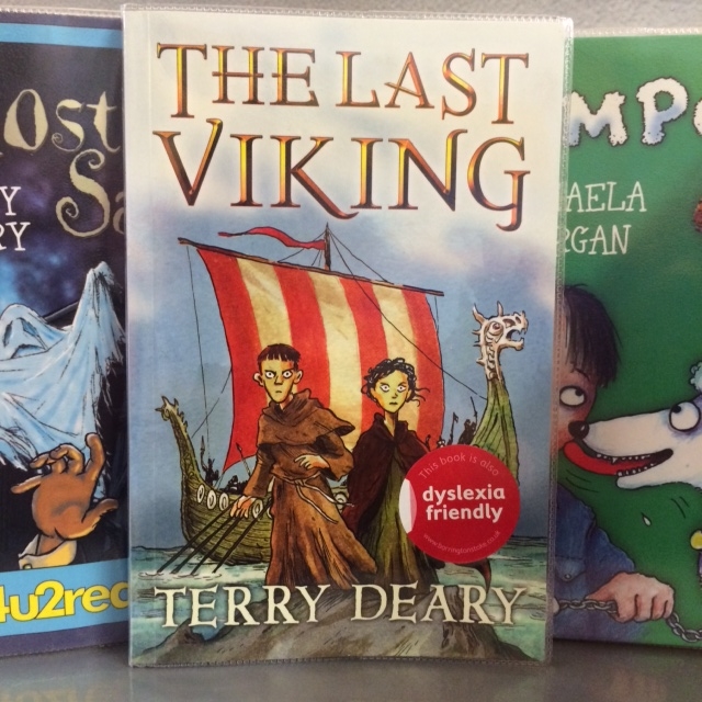One of many books in the 'dyslexia friendly' section.