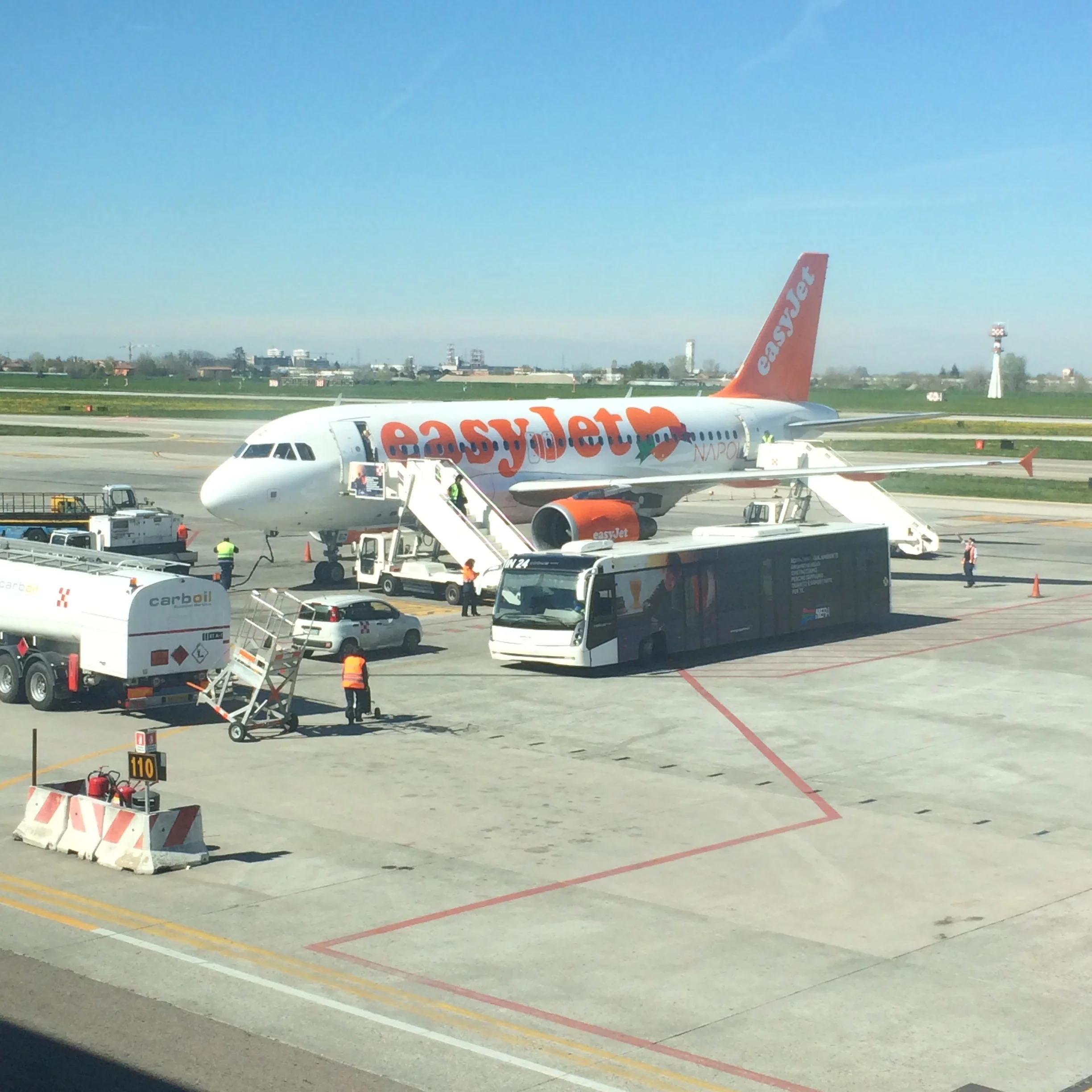 The plane from Bologna to Gatwick.