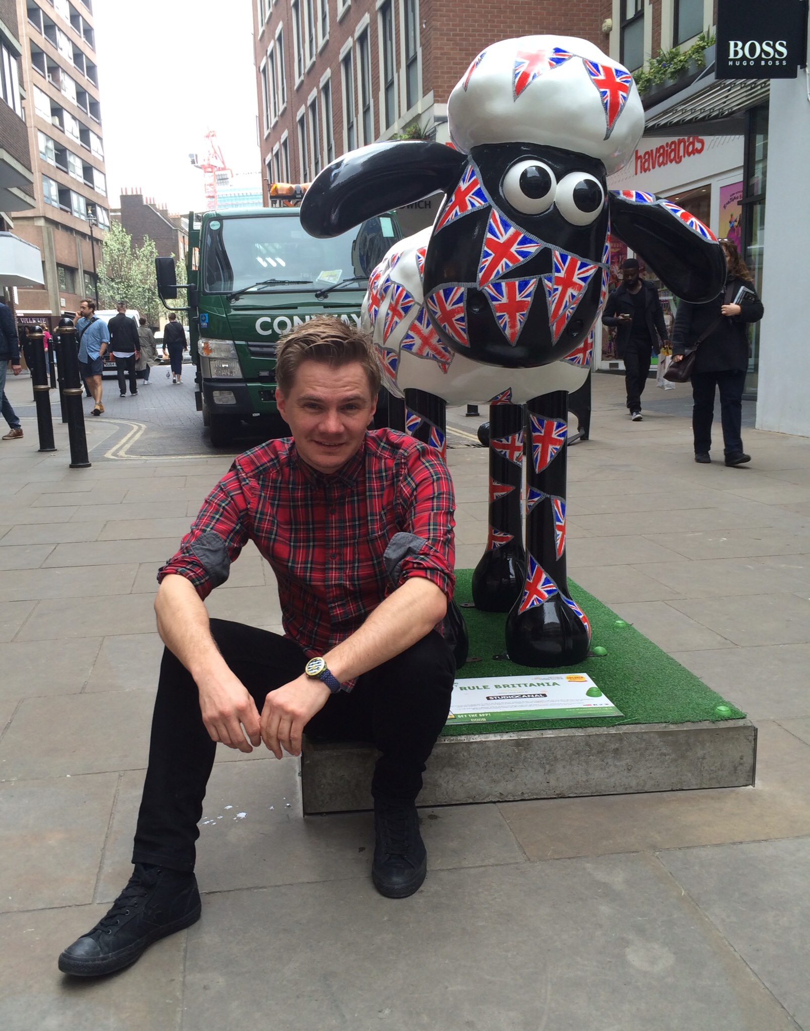 Me and my Shaun in the City, which is inspired by my picture book, 'The Queen's Hat'.