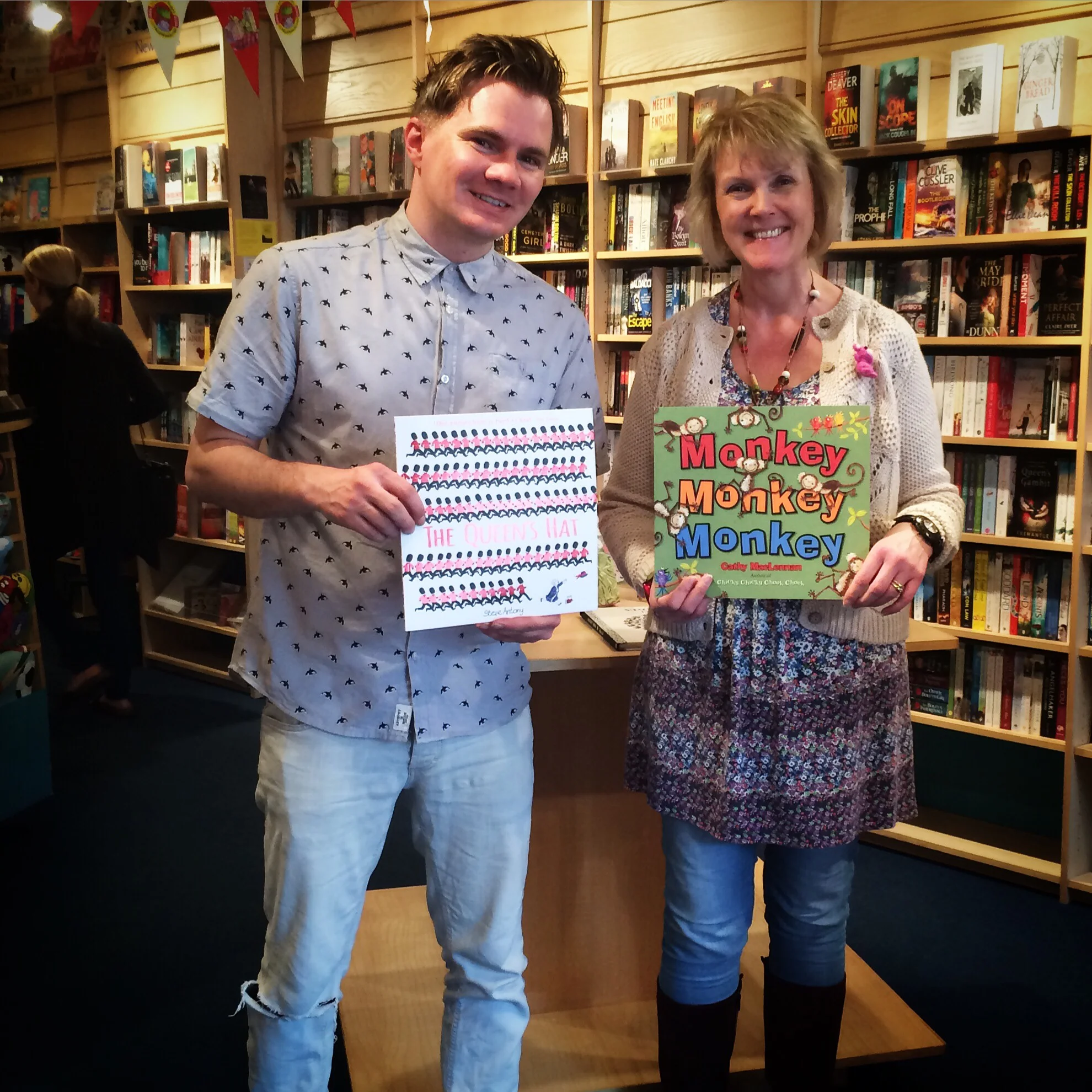 With the lovely Cathy MacLennan at Chapter One Bookshop in Woodley.