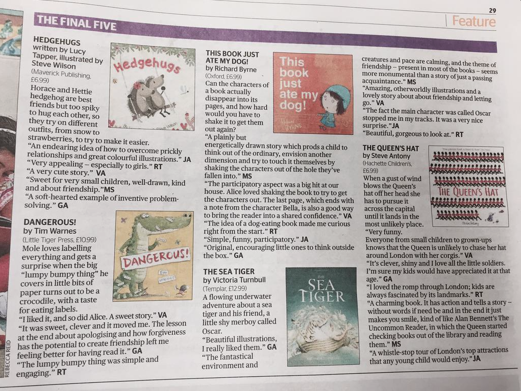 The final five were featured in today's London Evening Standard. You can read the full article online HERE .