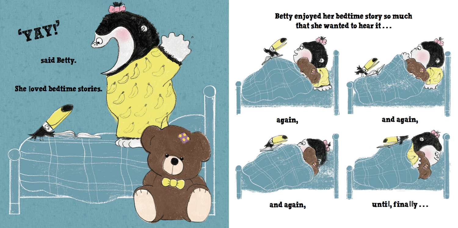 A scene from the sequel - BETTY GOES BANANAS IN HER PYJAMAS.