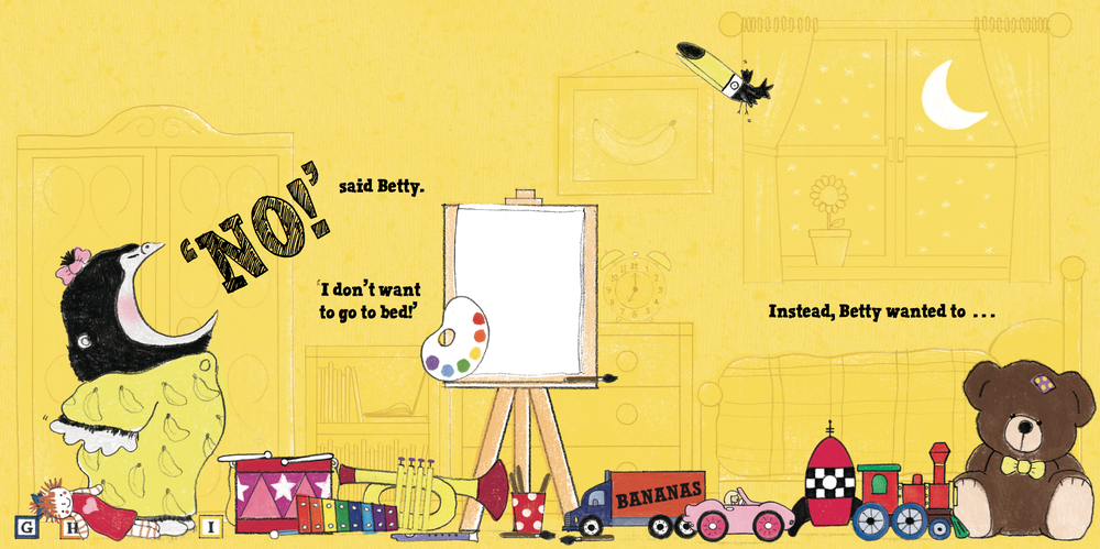 BETTY GOES BANANAS IN HER PYJAMAS