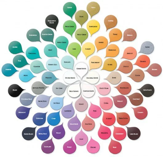 Cool colors are to the left and warm colors are to the right.