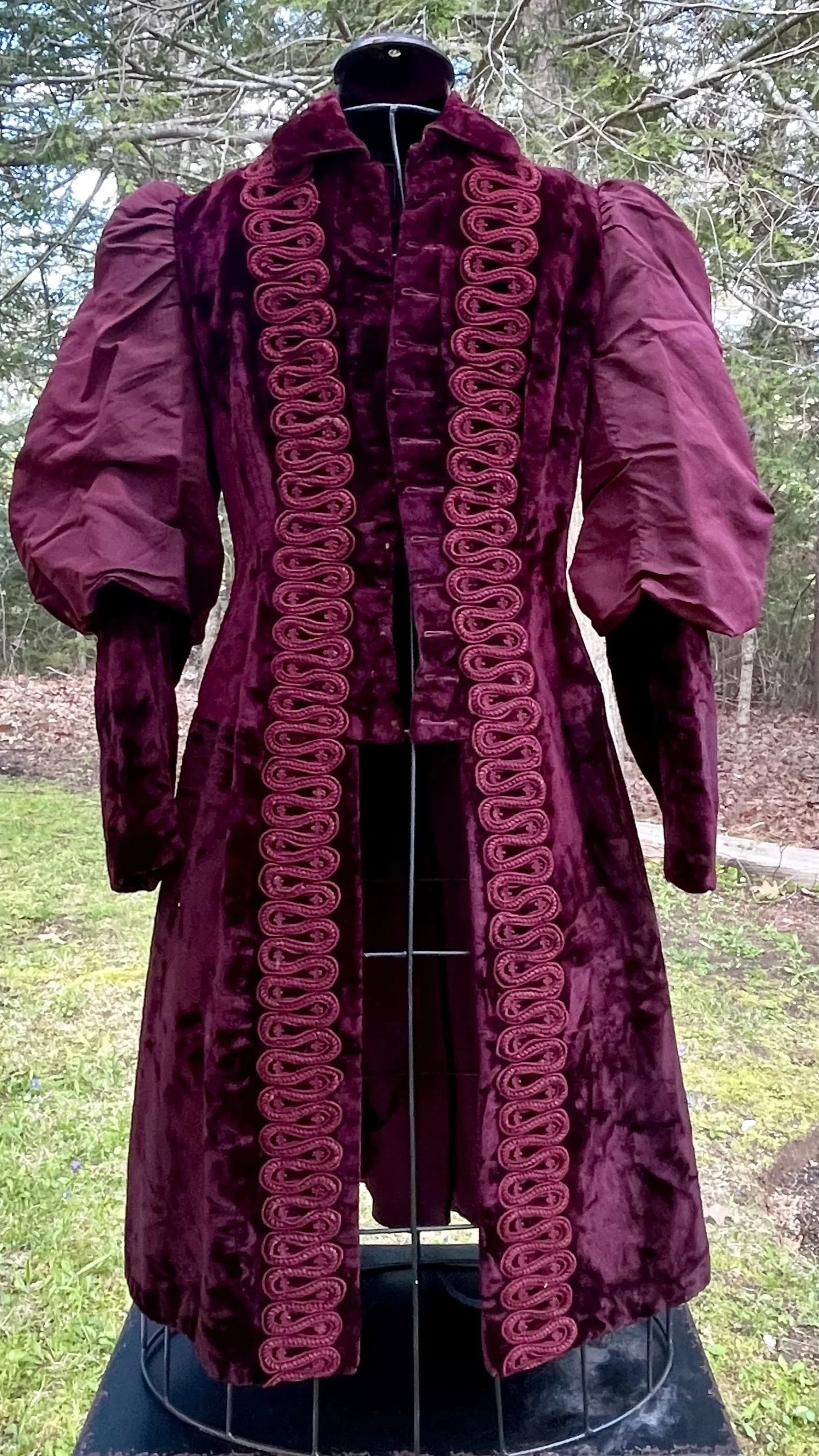 late Victorian velvet jacket in rich ruby