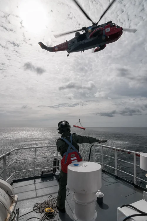 771 NAS Sea King Mk5 during winch training. 