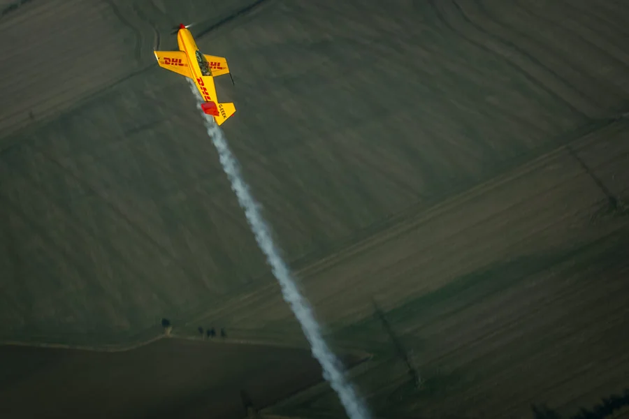 Adrian performs high energy aerobatics above Cambridgeshire. 
