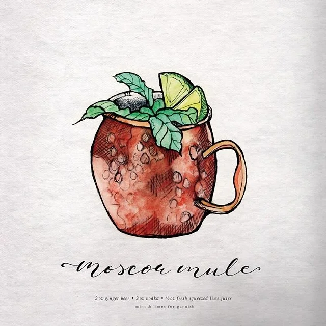 Moscow Mule - Originated in Los Angeles, CA in 1941 - the youngest cocktail of our collection sports a snazzy copper mug.