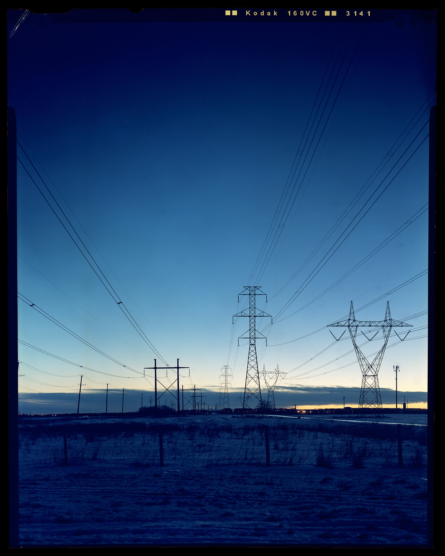 Power Lines At Sunrise | Toyo Omega View 45D Nikkor W150 f5.6 | Jordan Urie