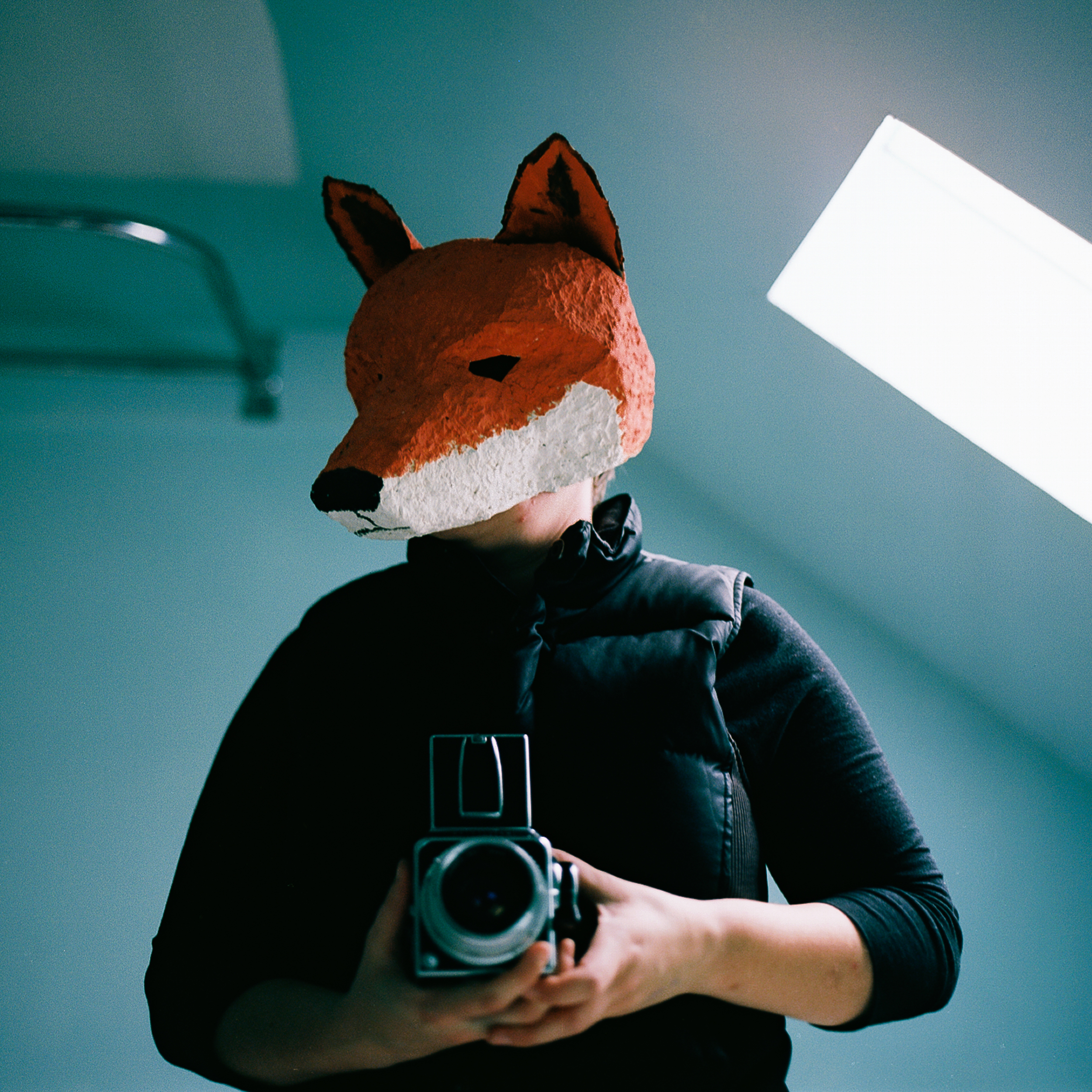 Jen Battis | Self Portraits With A Fox Mask | Hasselblad 500c 80mm