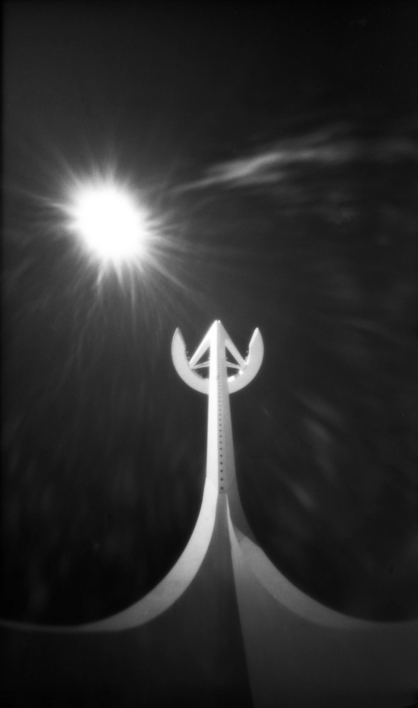 Communications tower - Barcelona, Spain - Efke IR 820 in a 8banners 6x9 pinhole camera with Hoya R72 filter