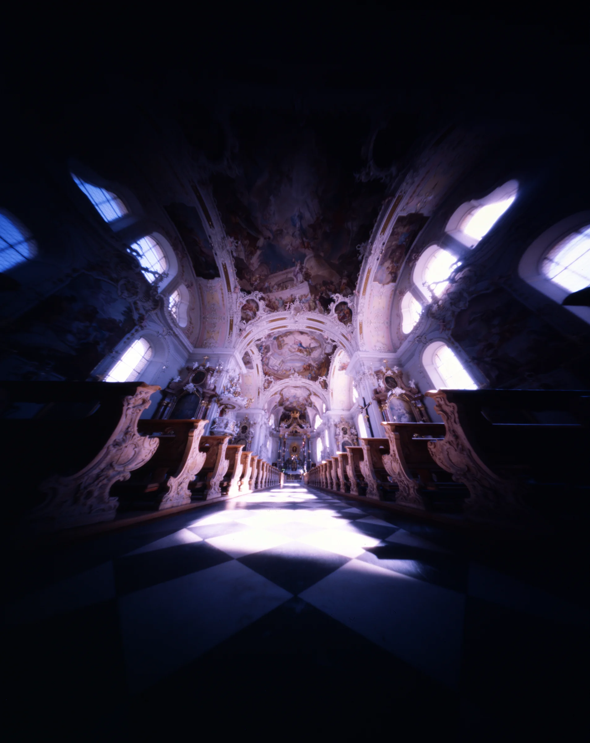 Basilika Wilten - Innsbruck, Austria - Kodak Ektachrome 100 ASA in a Zero Image 45 Pinhole camera