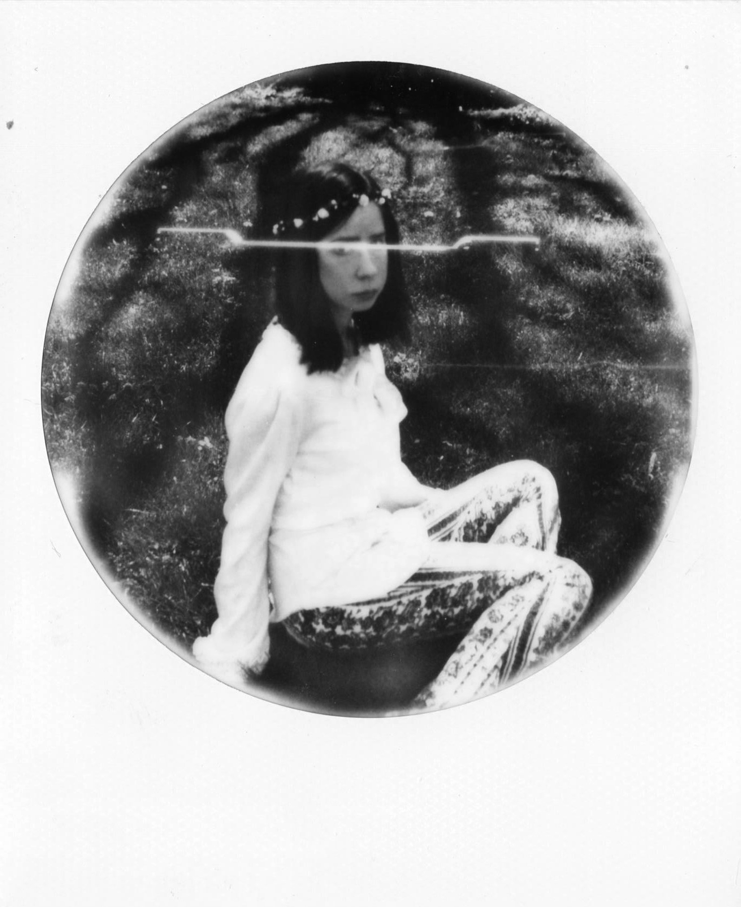 Abigail Crone | Recent Memory II | SX70 | Expired Impossible Project Black and White Round Frame