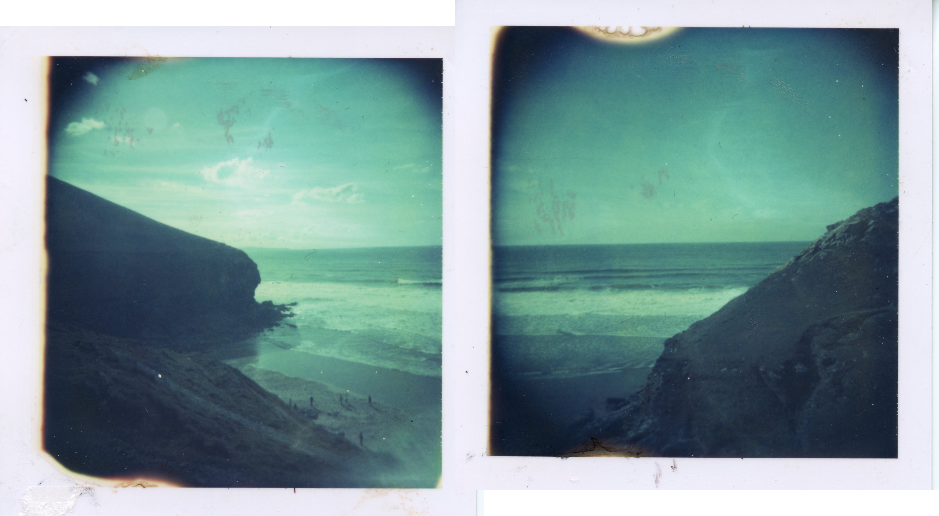 Chapel Porth | Holga | Polaroid Type 88 (Expired 2000) | Diptych | Matt Smith | @instant_surf