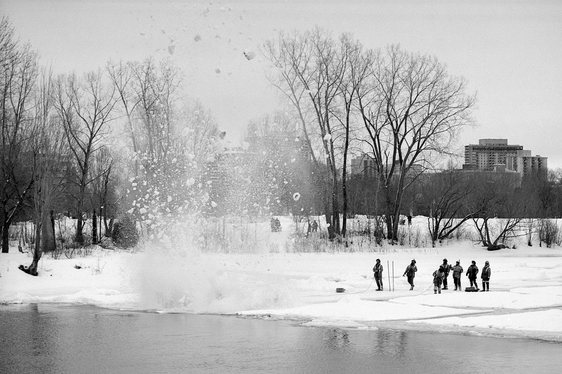 Dynamiting the River | NIkon FE2 | XP2 | Howard Sandler