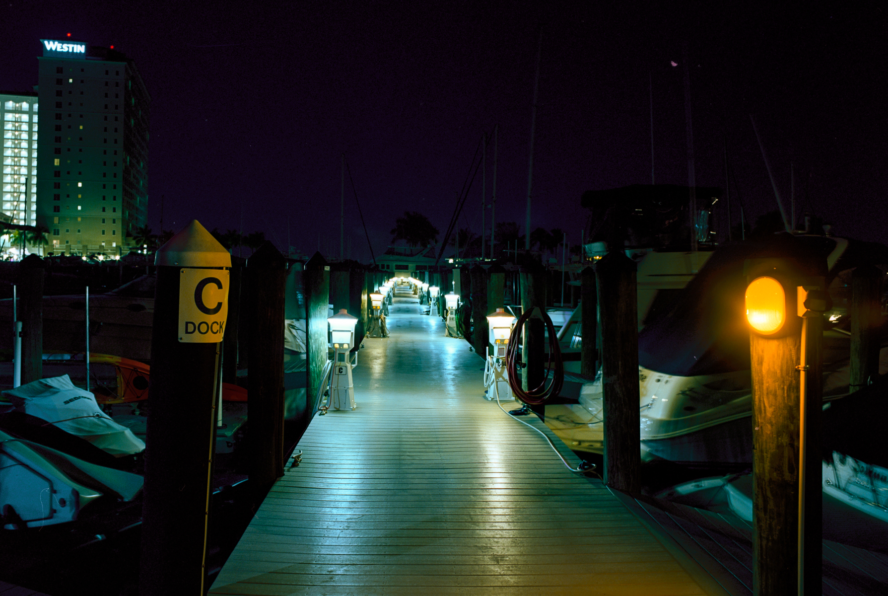 Robert Rogers | Dock C at Night | Mamiya 645 Pro TL | 45mm lens 1 min 8sec @ f-16 | Kodak Ektar 100