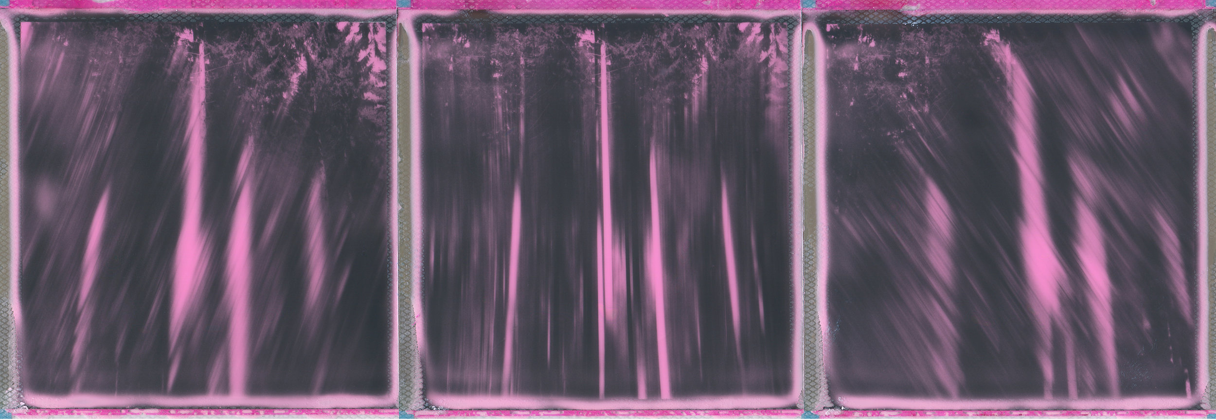 Me, Abstracted | Polaroid SX70 (Converted) | Impossible Project Black & Pink Duochrome | A Triptych | Ina Echternach