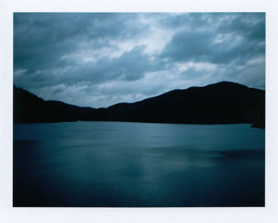 Blue Landscape | Polaroid Land Camera 330 | Fuji FP-100c Silk | Ioana Taut