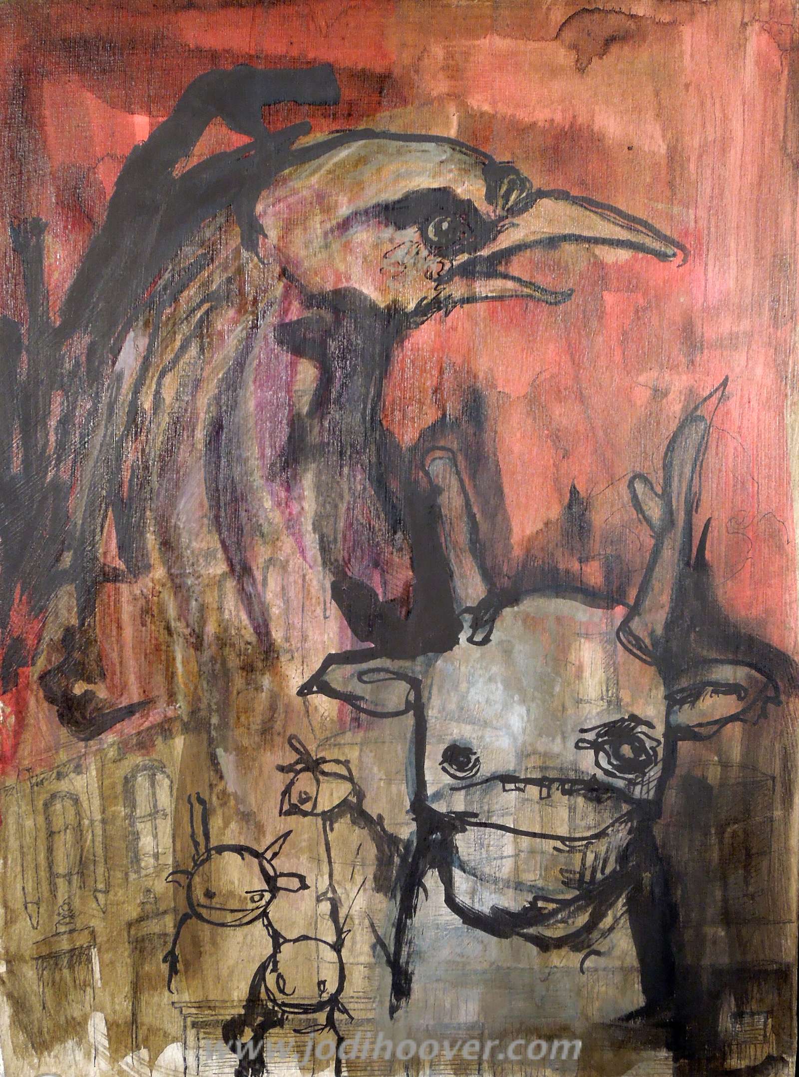 Fever Sketch, 2015 8" x 12" Acrylic ink on board