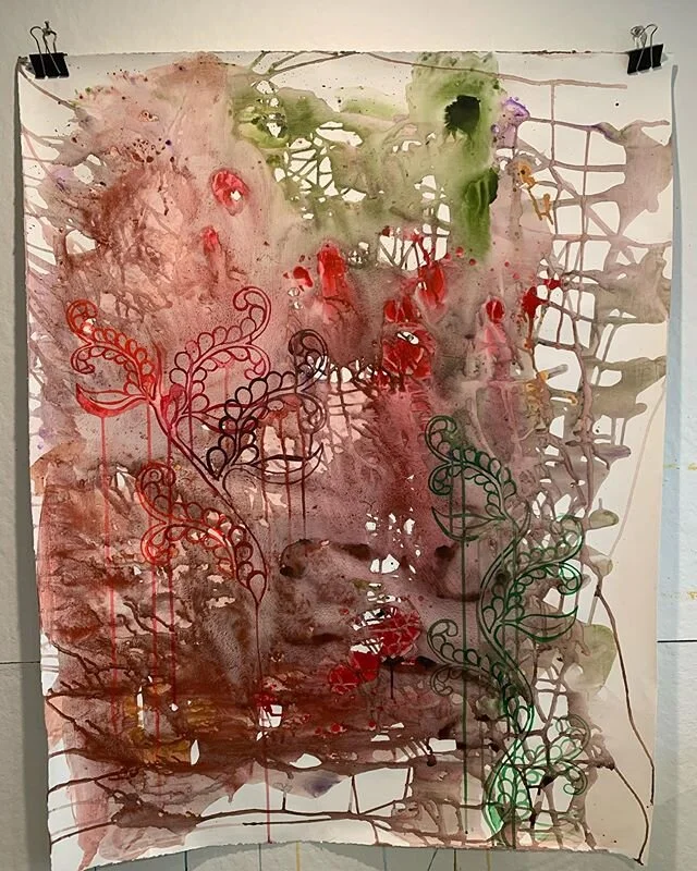 This mornings progress. It is starting to look a bit muddy but also like a surface I want to work on. .
.
#art #baltimoreartist #wip #workonpaper #acrylicink #waverlycolorco #drawingforever