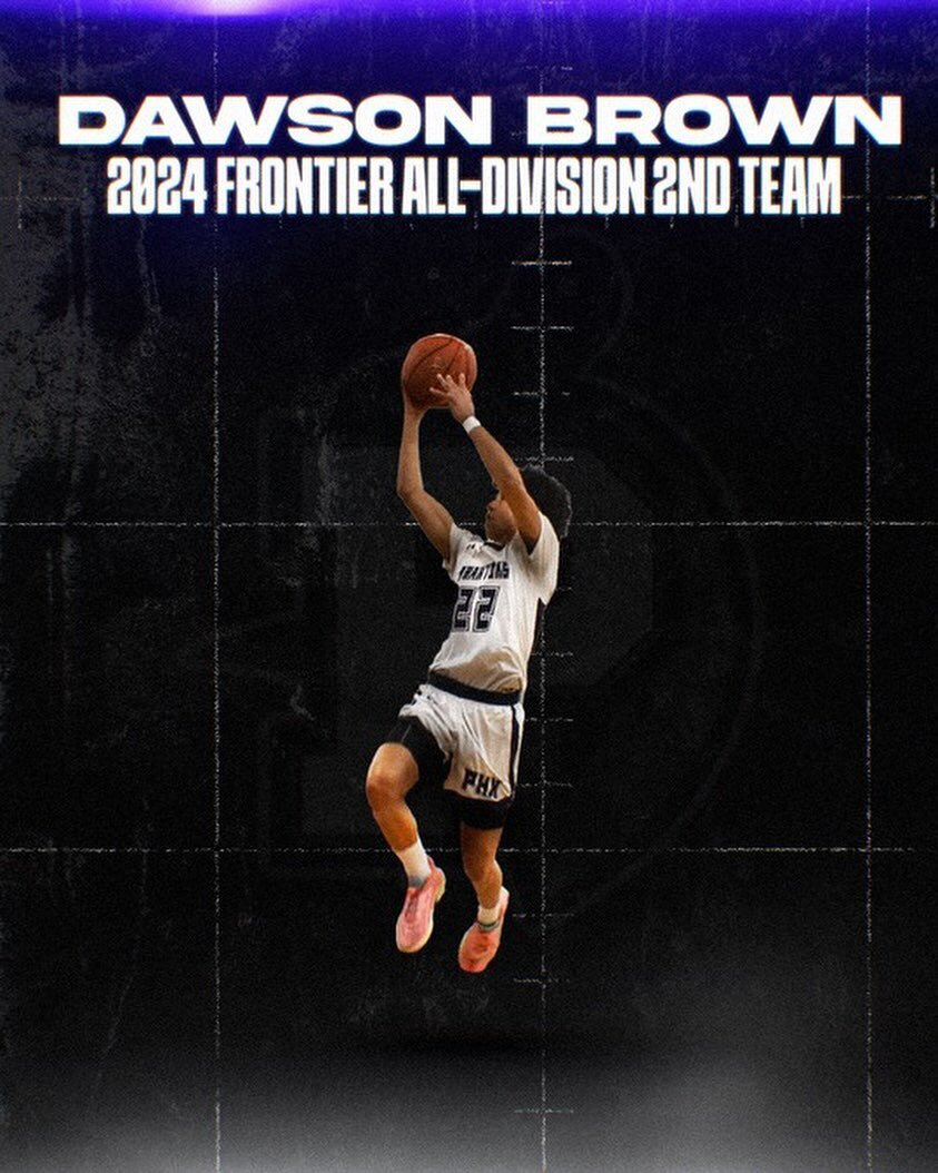 🚨SECOND TEAM ALL-FRONTIER🚨
Congratulations to Sophomore, Dawson Brown on his Second Team All-Division selection.  Dawson joins teammate, Deacon Baratta as the only two underclassman/non-senior on the Frontier All Team selections.  Dawson is an incr